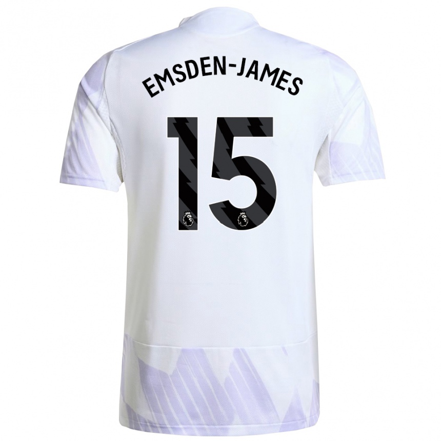 גברים כדורגל Harley Emsden-James #15 לבן סגול סגול הרחק ג'רזי 2025/26