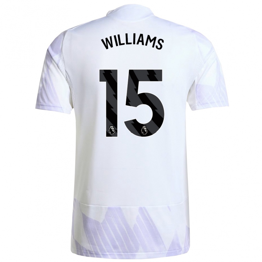 גברים כדורגל Joe Williams #15 לבן סגול סגול הרחק ג'רזי 2025/26