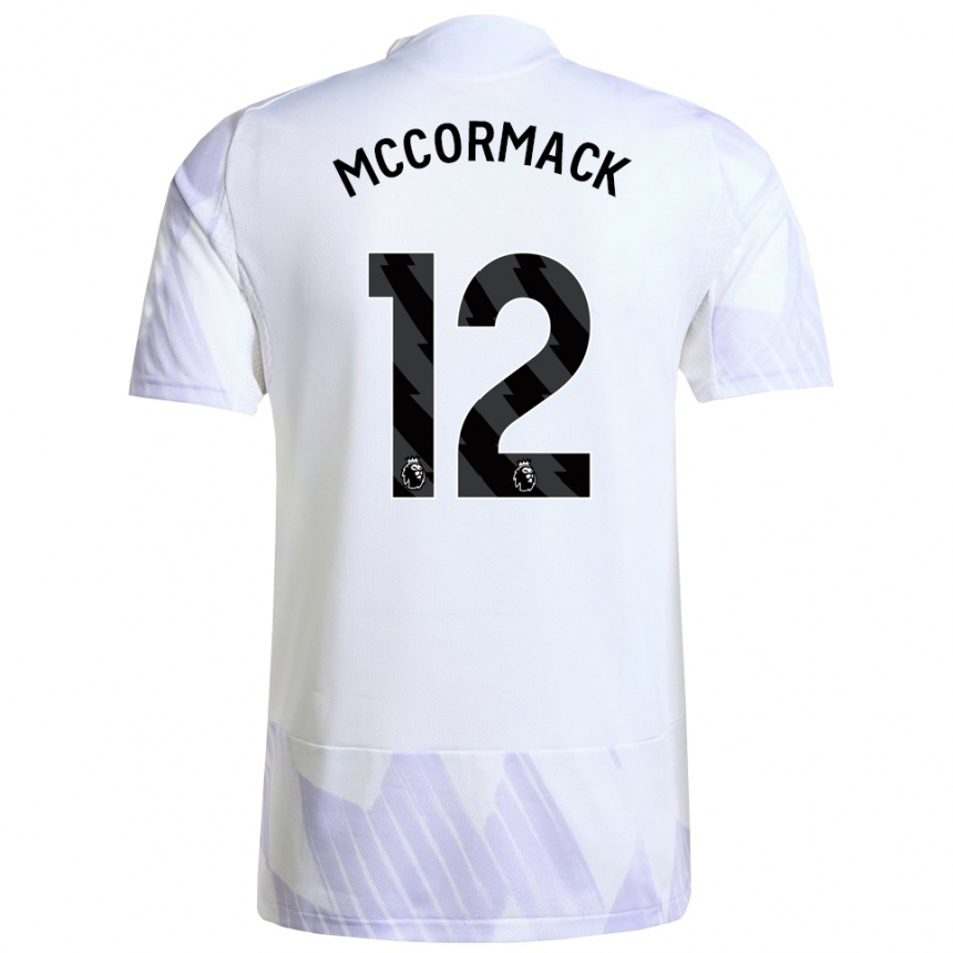 גברים כדורגל Rafe Mccormack #12 לבן סגול סגול הרחק ג'רזי 2025/26