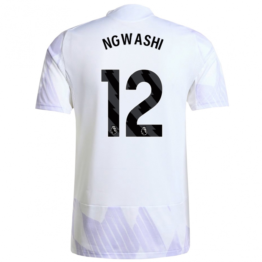 גברים כדורגל Jayden Ngwashi #12 לבן סגול סגול הרחק ג'רזי 2025/26