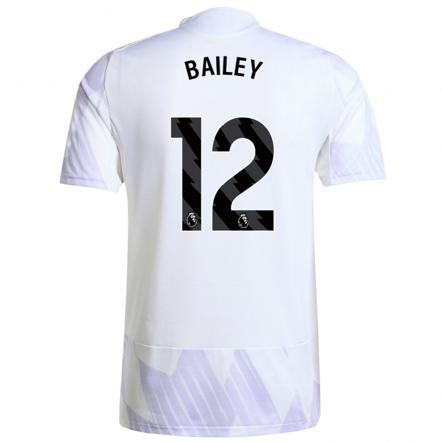 גברים כדורגל James Bailey #12 לבן סגול סגול הרחק ג'רזי 2025/26