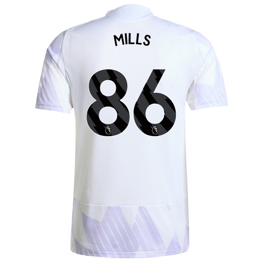גברים כדורגל Albert Mills #86 לבן סגול סגול הרחק ג'רזי 2025/26