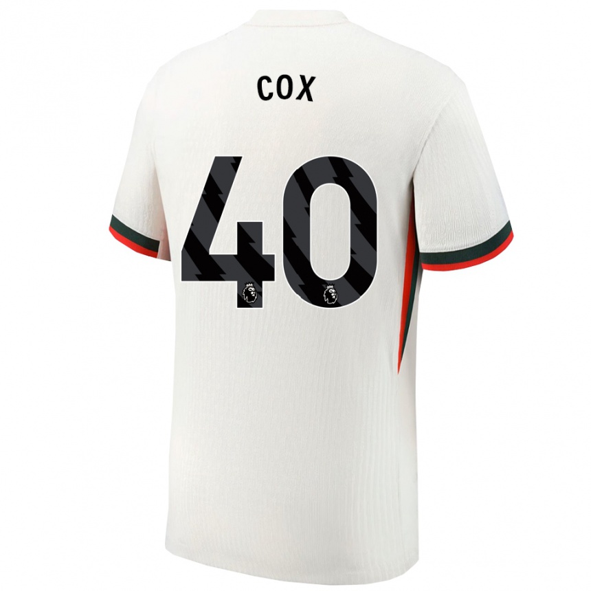 גברים כדורגל Katie Cox #40 לבן ירוק הרחק ג'רזי 2025/26