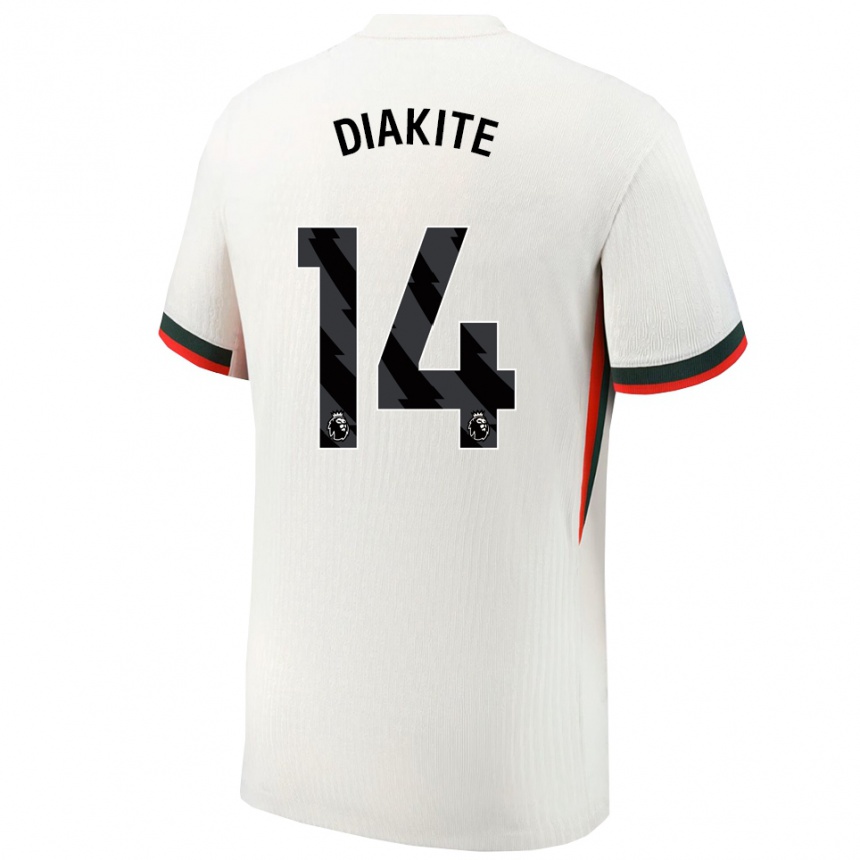 גברים כדורגל Calvin Diakite #14 לבן ירוק הרחק ג'רזי 2025/26