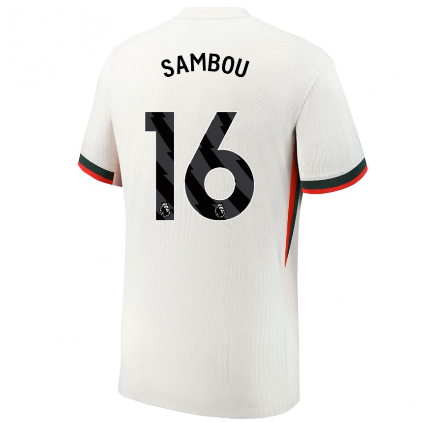 גברים כדורגל Gabriel Sambou #16 לבן ירוק הרחק ג'רזי 2025/26