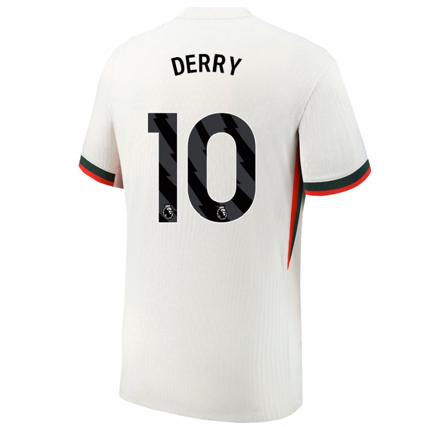 גברים כדורגל Jesse Derry #10 לבן ירוק הרחק ג'רזי 2025/26