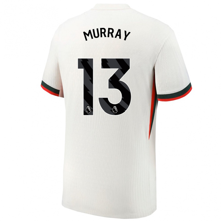 גברים כדורגל Jake Murray #13 לבן ירוק הרחק ג'רזי 2025/26