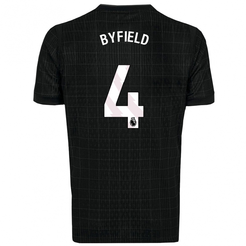 גברים כדורגל Jun'ai Byfield #4 שחור אפור הרחק ג'רזי 2025/26