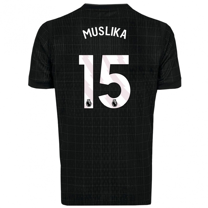 גברים כדורגל Armend Muslika #15 שחור אפור הרחק ג'רזי 2025/26