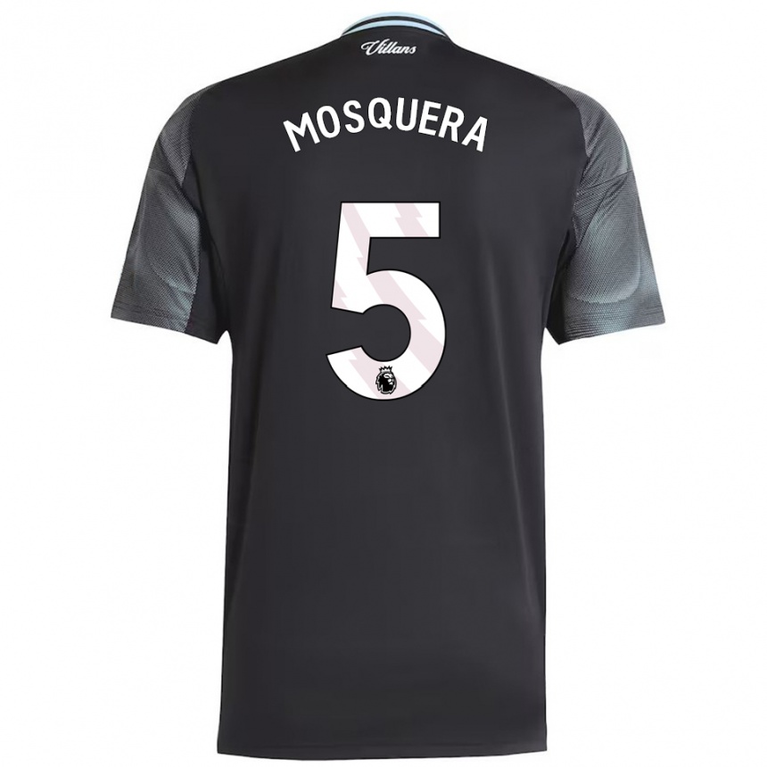 גברים כדורגל Yeimar Mosquera #5 שחור תכלת הרחק ג'רזי 2025/26
