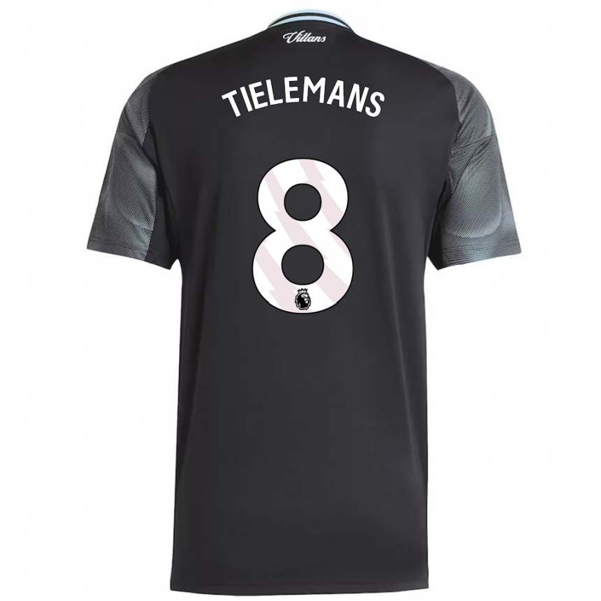 גברים כדורגל יורי טילמנס #8 שחור תכלת הרחק ג'רזי 2025/26