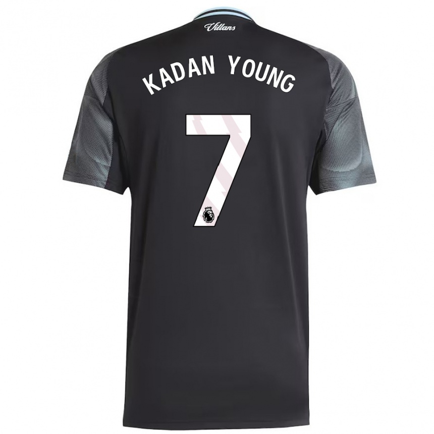 גברים כדורגל Kadan Young #7 שחור תכלת הרחק ג'רזי 2025/26