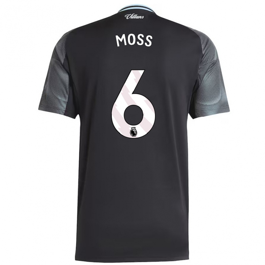 גברים כדורגל Lennon Moss #6 שחור תכלת הרחק ג'רזי 2025/26