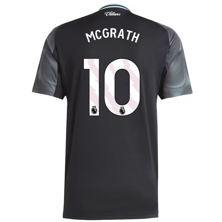 גברים כדורגל Jack Mcgrath #10 שחור תכלת הרחק ג'רזי 2025/26