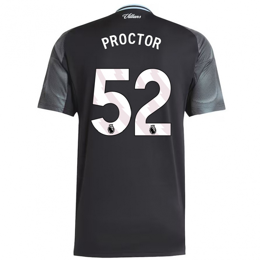 גברים כדורגל Sam Proctor #52 שחור תכלת הרחק ג'רזי 2025/26