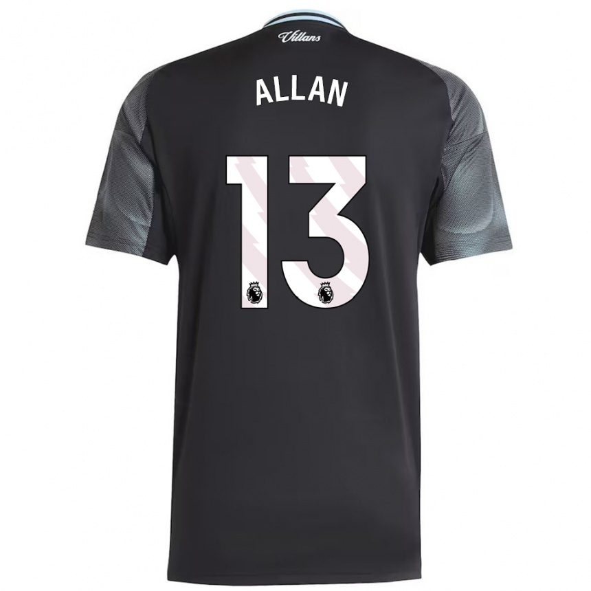 גברים כדורגל Jack Allan #13 שחור תכלת הרחק ג'רזי 2025/26