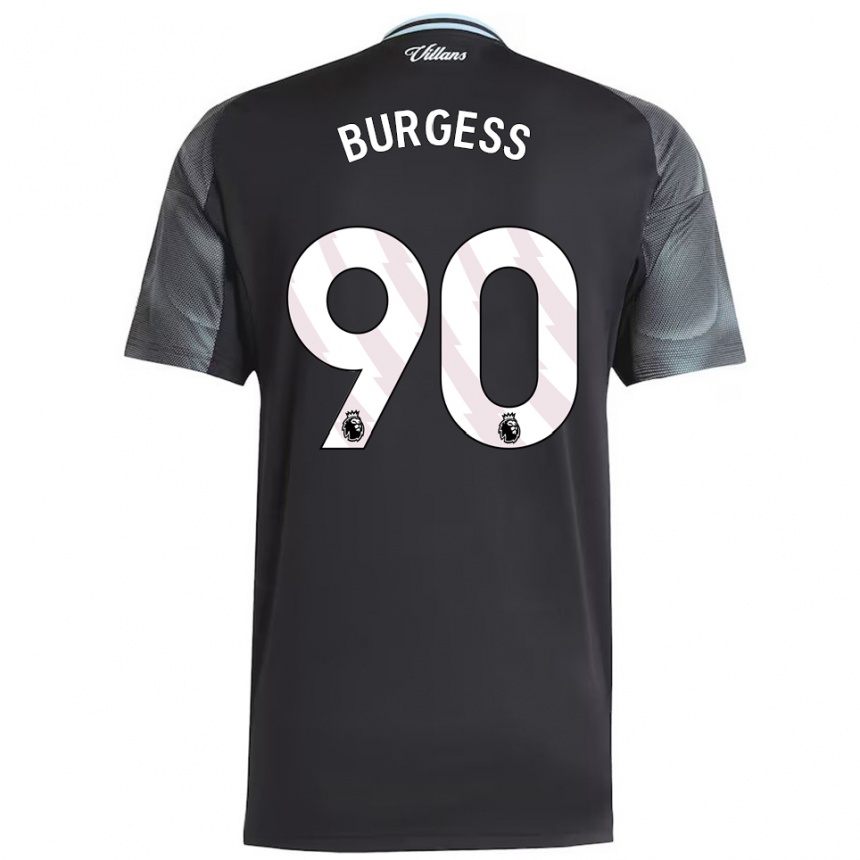 גברים כדורגל Woody Burgess #90 שחור תכלת הרחק ג'רזי 2025/26