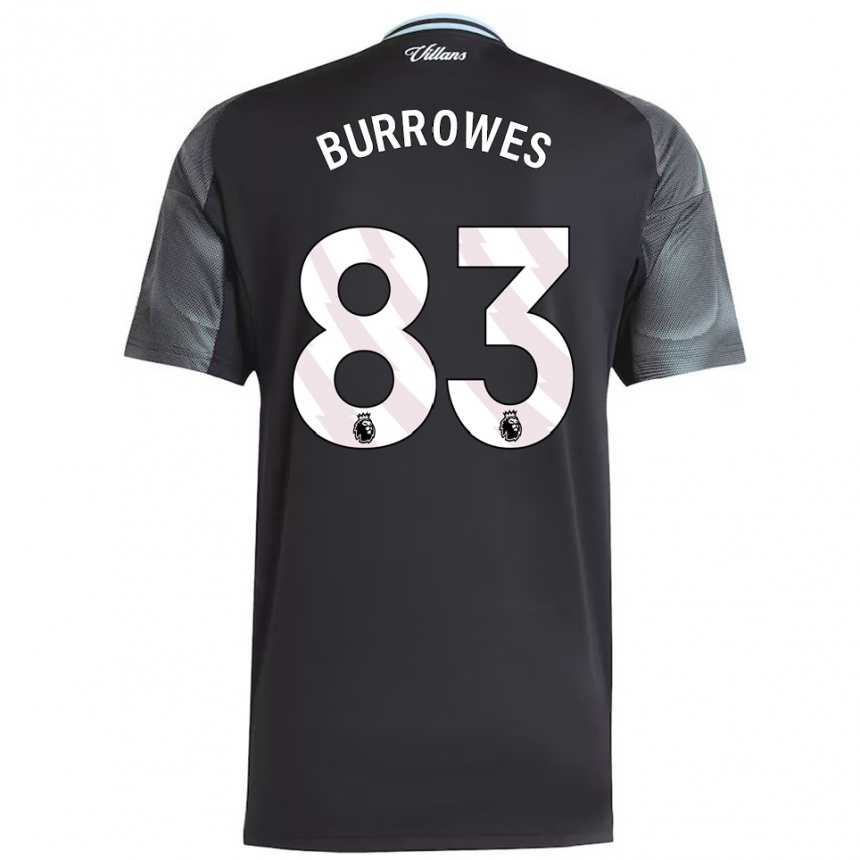 גברים כדורגל Bradley Burrowes #83 שחור תכלת הרחק ג'רזי 2025/26