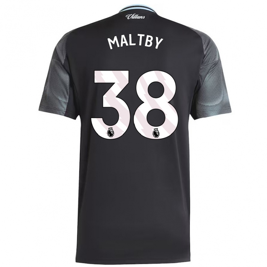 גברים כדורגל Rachel Maltby #38 שחור תכלת הרחק ג'רזי 2025/26
