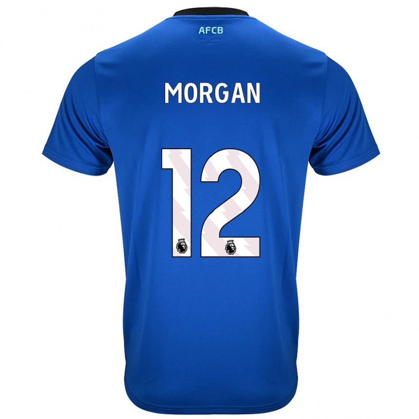 גברים כדורגל Ollie Morgan #12 כחול שחור הרחק ג'רזי 2025/26