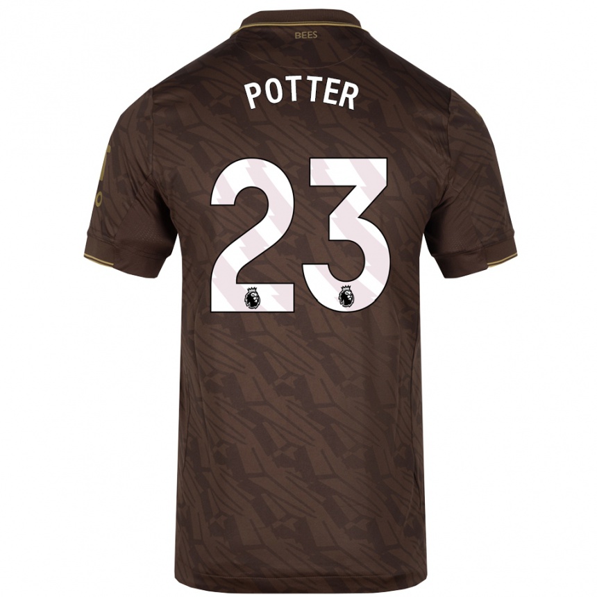 גברים כדורגל Lucy Potter #23 חום זהב הרחק ג'רזי 2025/26