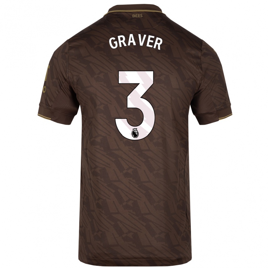 גברים כדורגל Regan Graver #3 חום זהב הרחק ג'רזי 2025/26