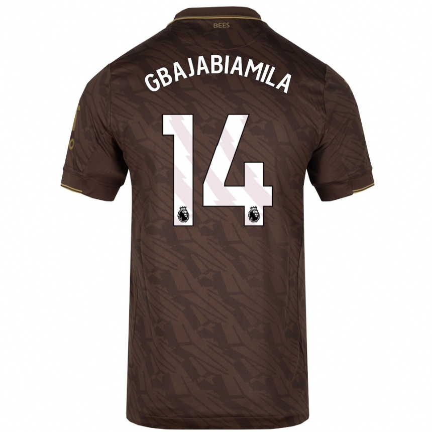 גברים כדורגל Habeebat Gbajabiamila #14 חום זהב הרחק ג'רזי 2025/26