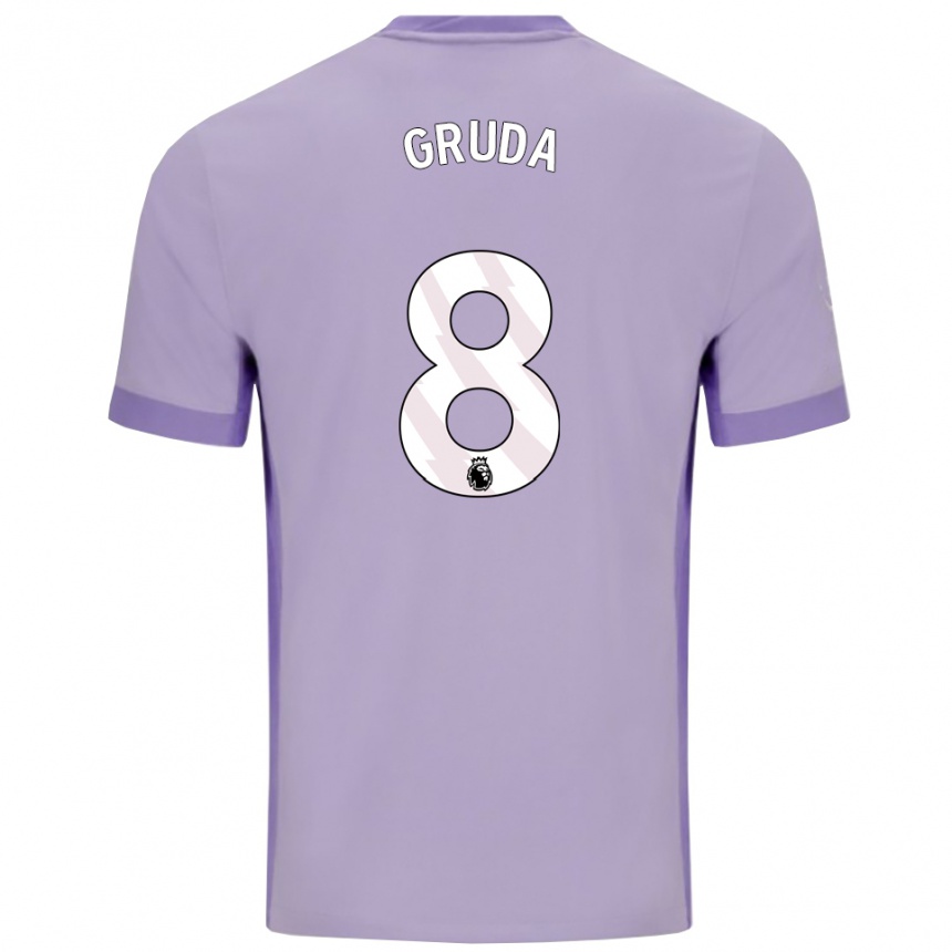 גברים כדורגל Brajan Gruda #8 טארו סגול לבן הרחק ג'רזי 2025/26