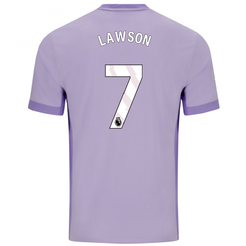 גברים כדורגל Zebedee Lawson #7 טארו סגול לבן הרחק ג'רזי 2025/26