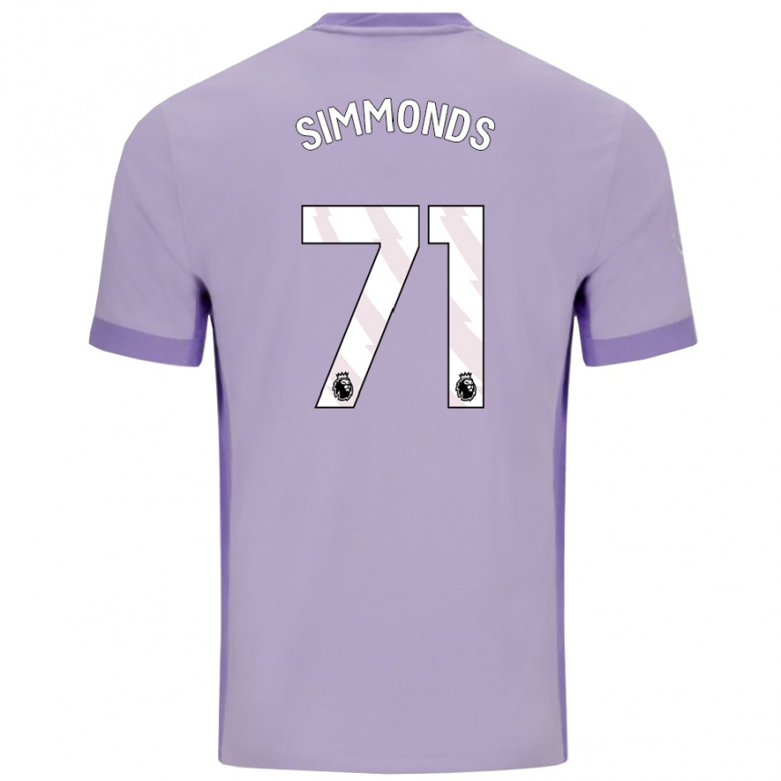 גברים כדורגל Freddie Simmonds #71 טארו סגול לבן הרחק ג'רזי 2025/26