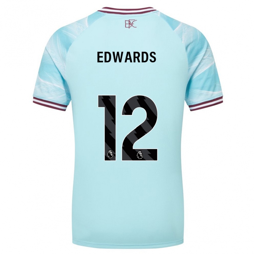 גברים כדורגל Connor Edwards #12 תכלת בורדו הרחק ג'רזי 2025/26