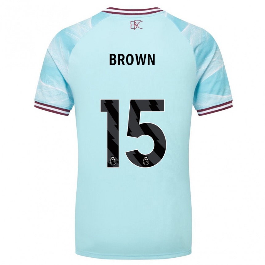 גברים כדורגל Kian Brown #15 תכלת בורדו הרחק ג'רזי 2025/26