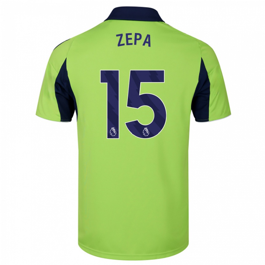 גברים כדורגל Macauley Zepa #15 ירוק נייבי לבן הרחק ג'רזי 2025/26
