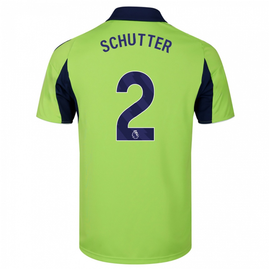 גברים כדורגל Quinn Schutter #2 ירוק נייבי לבן הרחק ג'רזי 2025/26