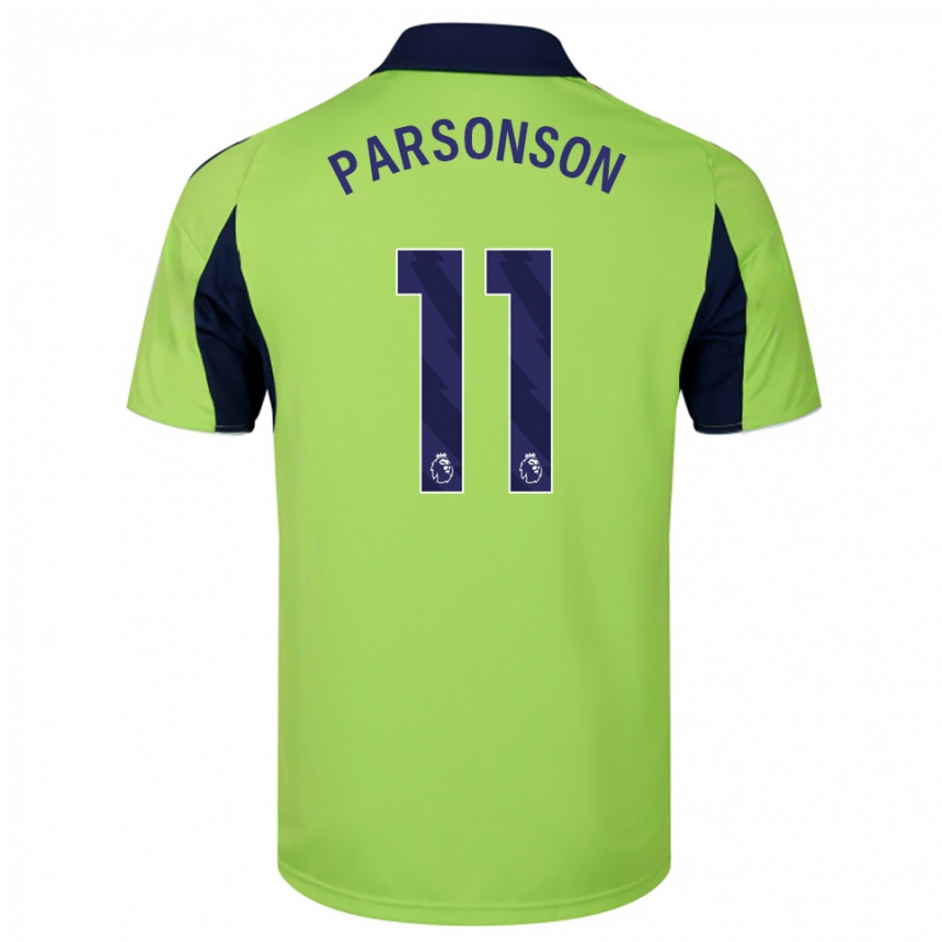 גברים כדורגל Madi Parsonson #11 ירוק נייבי לבן הרחק ג'רזי 2025/26