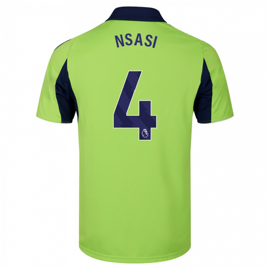 גברים כדורגל Eddie Nsasi #4 ירוק נייבי לבן הרחק ג'רזי 2025/26