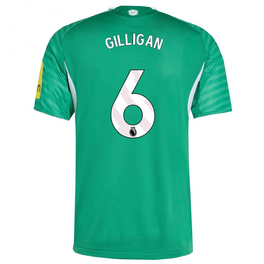 גברים כדורגל Luke Gilligan #6 ירוק לבן הרחק ג'רזי 2025/26