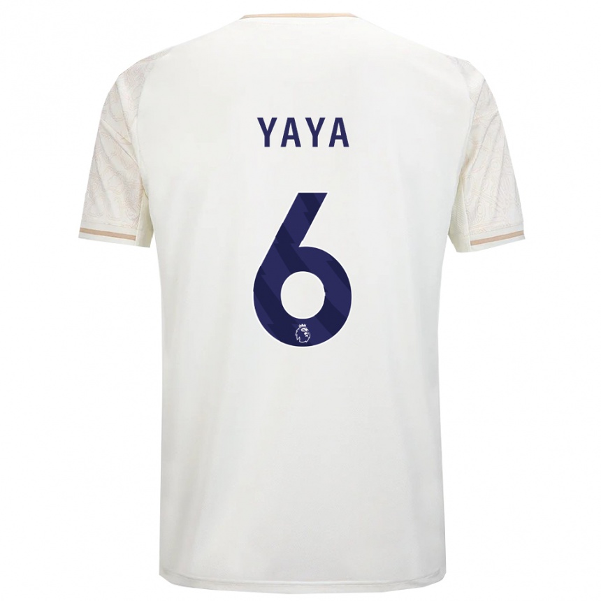 גברים כדורגל Cherif Yaya #6 לבן מלוכלך שחור הרחק ג'רזי 2025/26