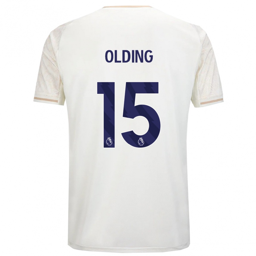 גברים כדורגל Hollie Olding #15 לבן מלוכלך שחור הרחק ג'רזי 2025/26
