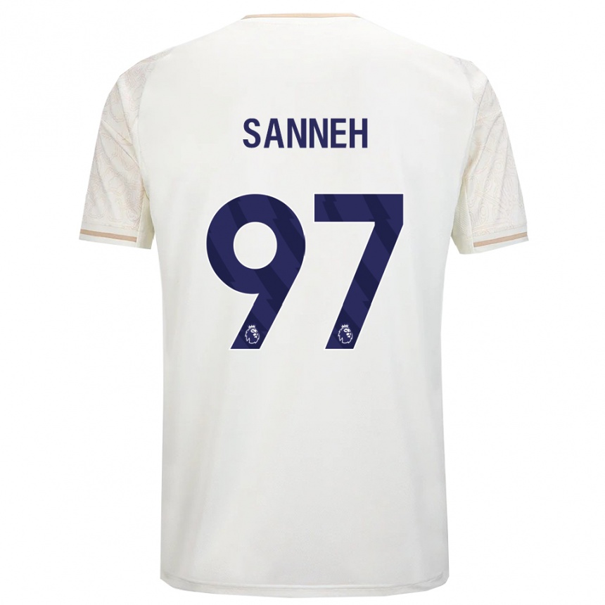 גברים כדורגל Buba Sanneh #97 לבן מלוכלך שחור הרחק ג'רזי 2025/26