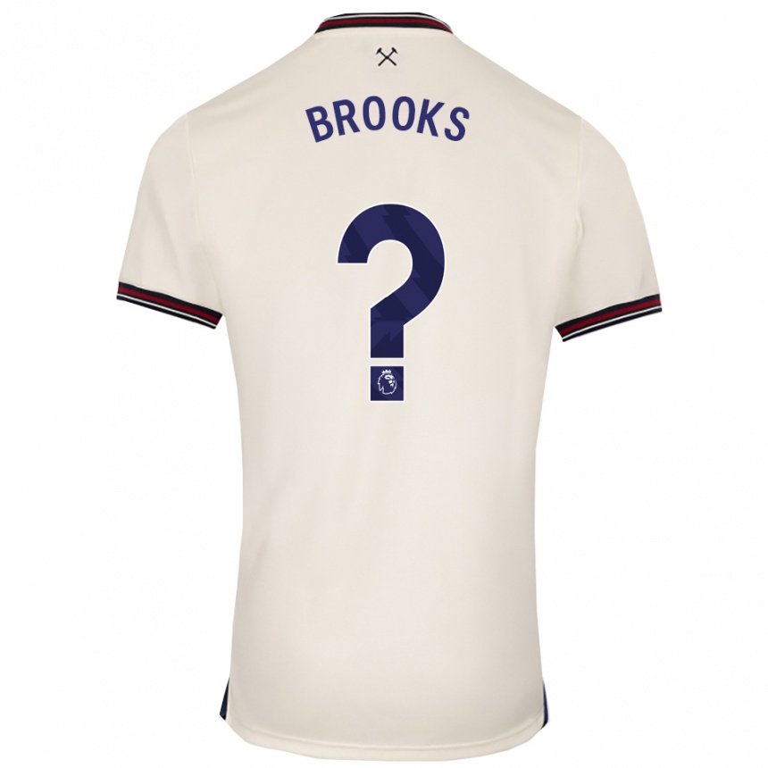 גברים כדורגל Connor Brooks #0 לבן מלוכלך הרחק ג'רזי 2025/26
