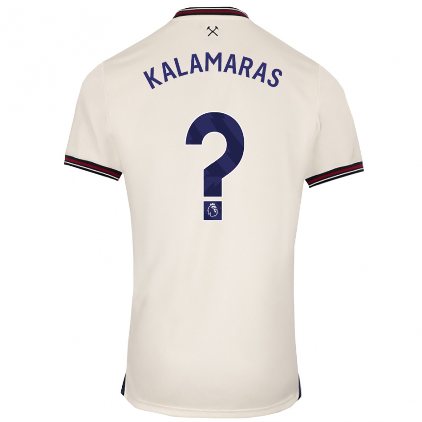 גברים כדורגל Pablo Kalamaras #0 לבן מלוכלך הרחק ג'רזי 2025/26