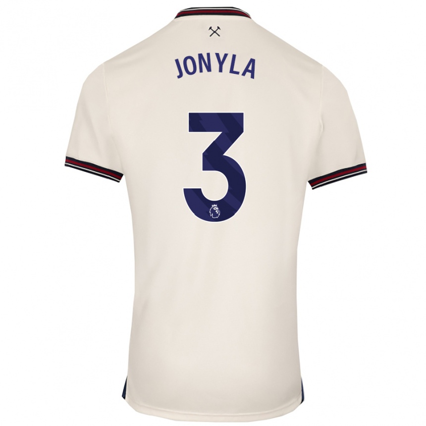 גברים כדורגל Tomas Jonyla #3 לבן מלוכלך הרחק ג'רזי 2025/26