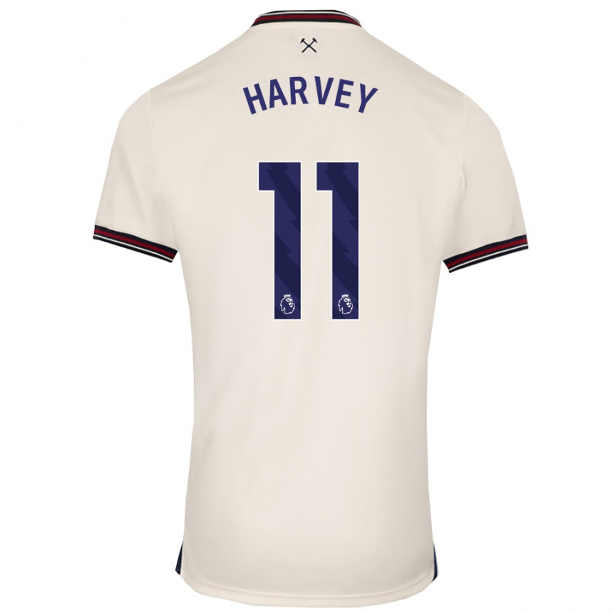 גברים כדורגל Ros Harvey #11 לבן מלוכלך הרחק ג'רזי 2025/26