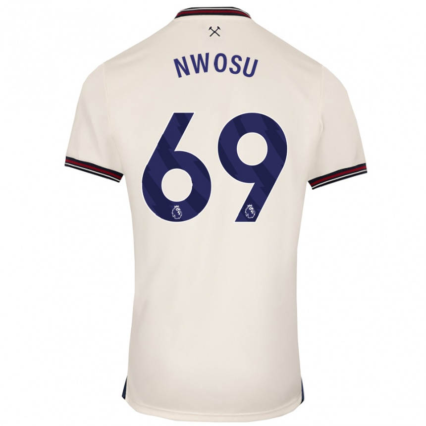 גברים כדורגל Chinaza Nwosu #69 לבן מלוכלך הרחק ג'רזי 2025/26