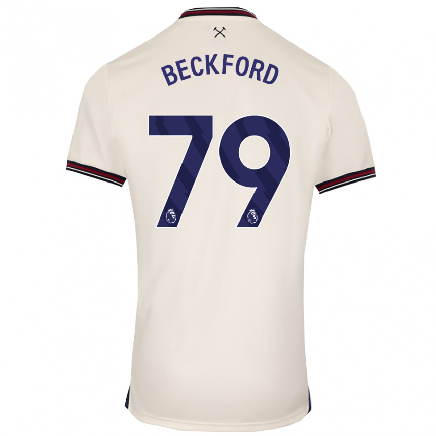 גברים כדורגל Lewis Beckford #79 לבן מלוכלך הרחק ג'רזי 2025/26