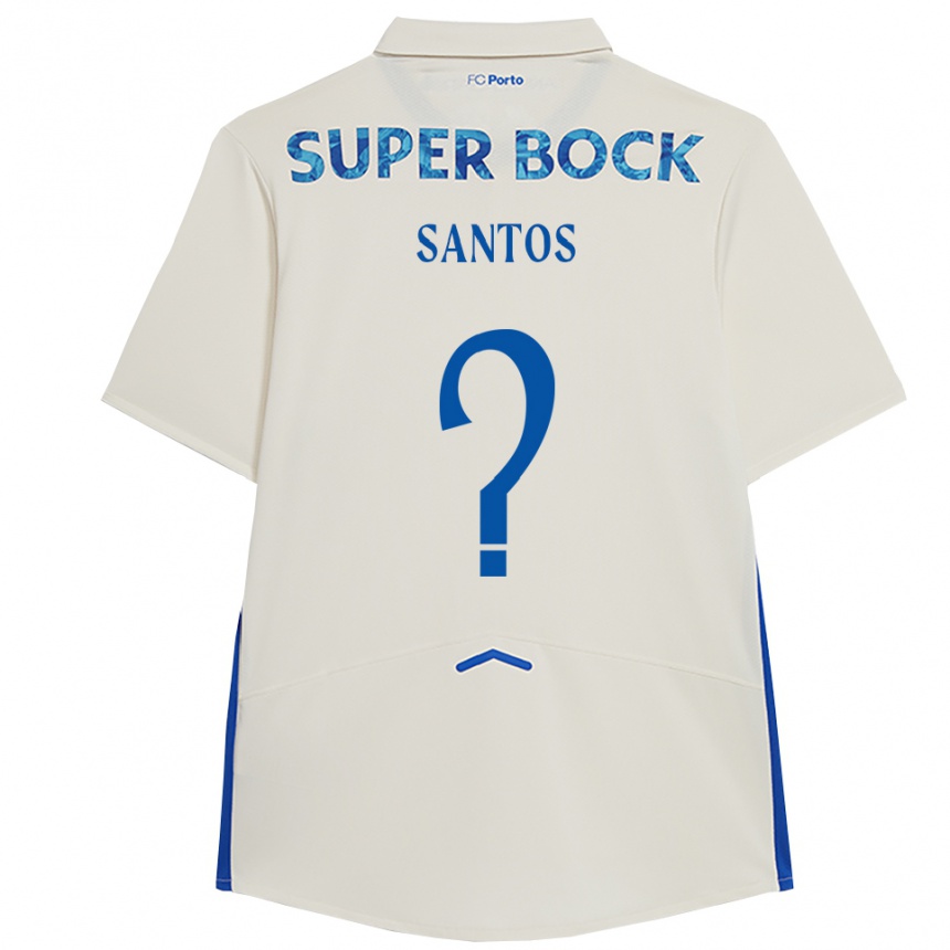 גברים כדורגל Leonardo Santos #0 לבן כחול ג'רזי קיט שלישי 2025/26