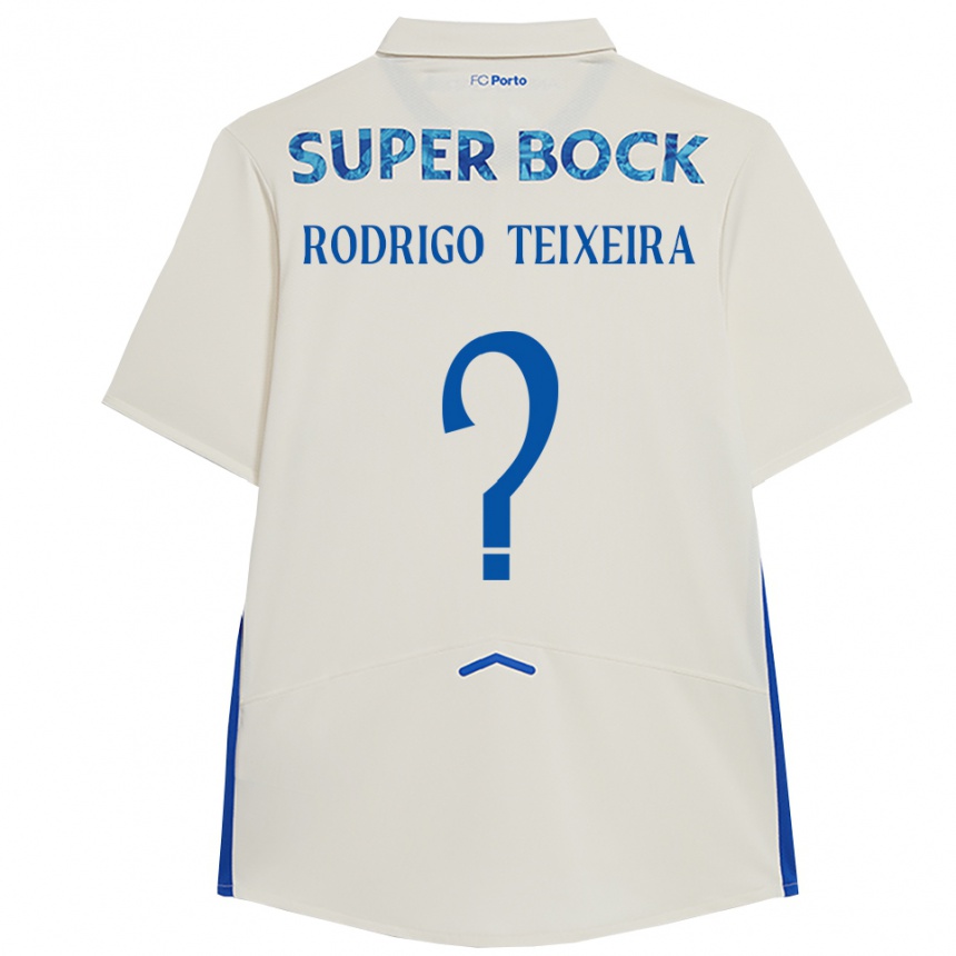 גברים כדורגל Rodrigo Teixeira #0 לבן כחול ג'רזי קיט שלישי 2025/26