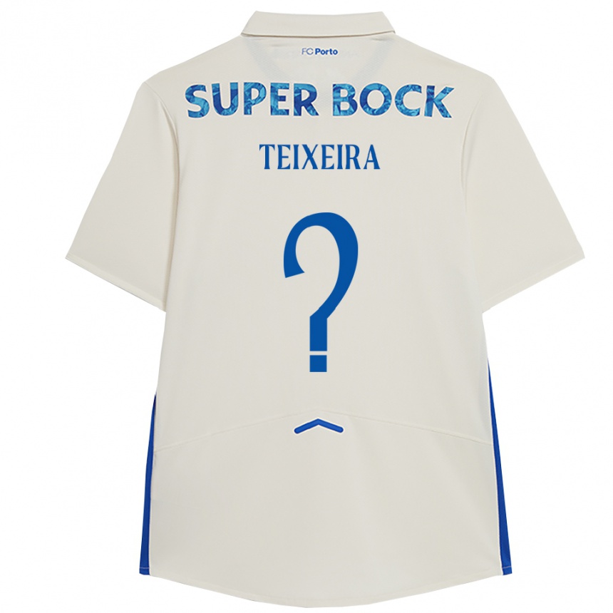 גברים כדורגל Gonçalo Teixeira #0 לבן כחול ג'רזי קיט שלישי 2025/26