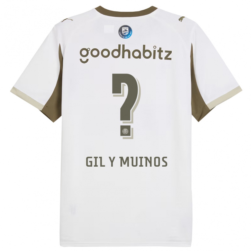 גברים כדורגל Yaël Gil Y Muiños #0 לבן אפור ג'רזי קיט שלישי 2025/26
